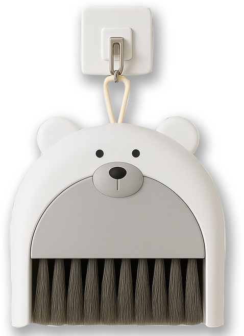 필굿리빙 미니 빗자루 쓰레받기 세트 3호, 화이트그레이, 1개