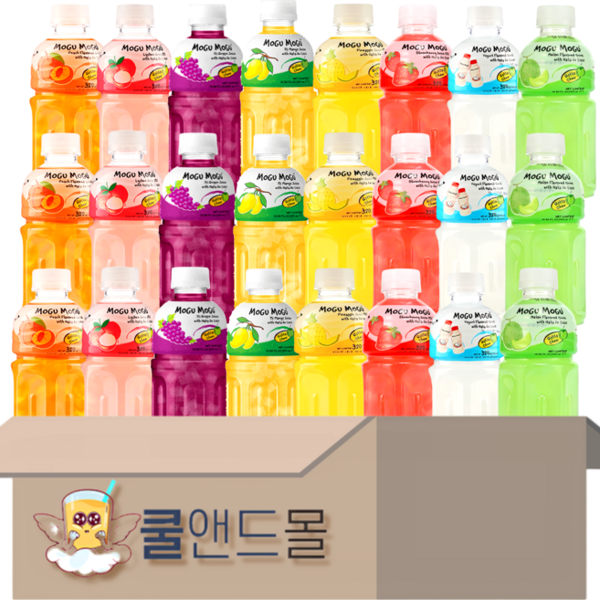[쿨앤드몰] 모구모구 복숭아+리치+포도+망고+파인애플+딸기+요거트+멜론, 24개, 320ml