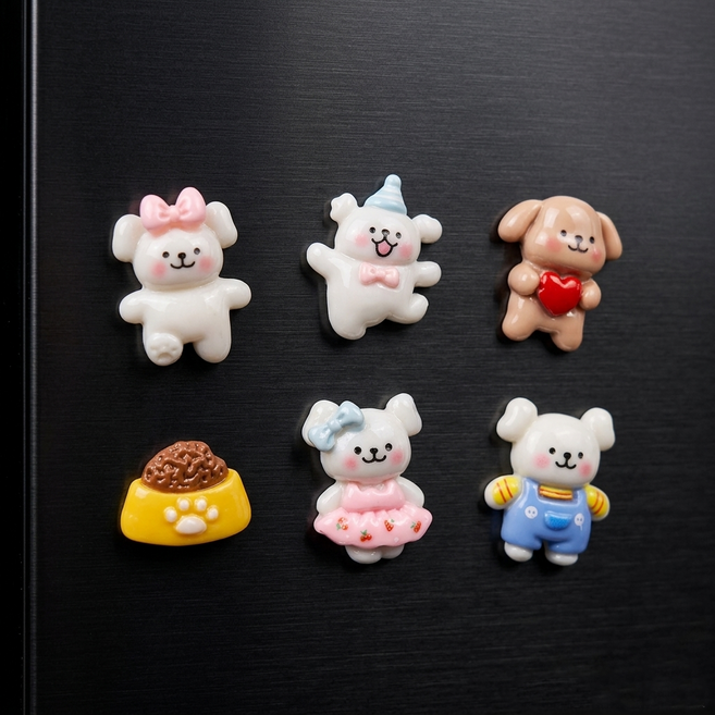 댕댕이 인테리어 냉장고 자석 마그넷 6개 세트, 댕댕이 마그넷 세트