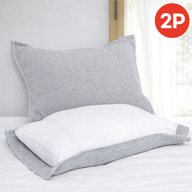 컴투더홈 간편 교체 순면 거즈 밴딩 베개커버 2P