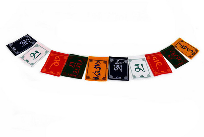 미니 컬러 종교 깃발 바람과 말 불교 의식 티베트 용품 스트링 10 개, 1개