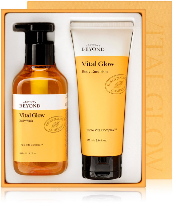 비욘드 비욘드 바이탈 글로우 바디 베이직 2종세트 고보습 향기좋은 바디로션 바디워시, 1세트