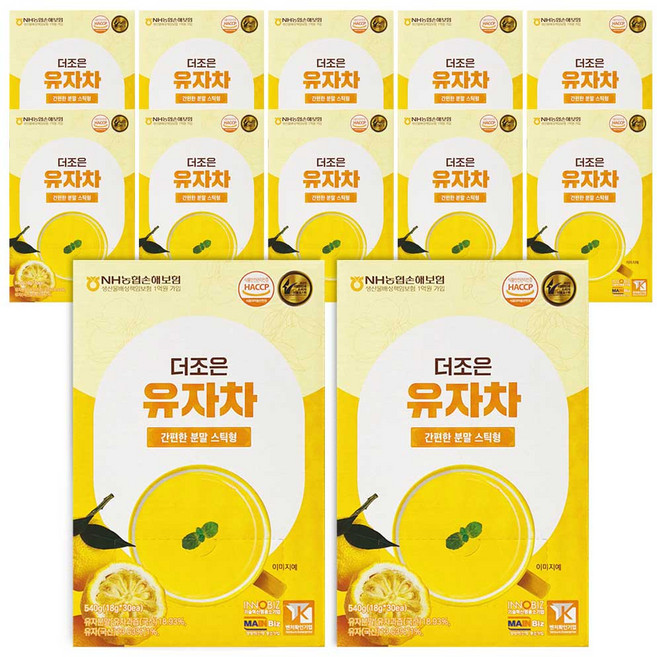 더조은 유자차 스틱 분말형, 12개, 30개입, 540g