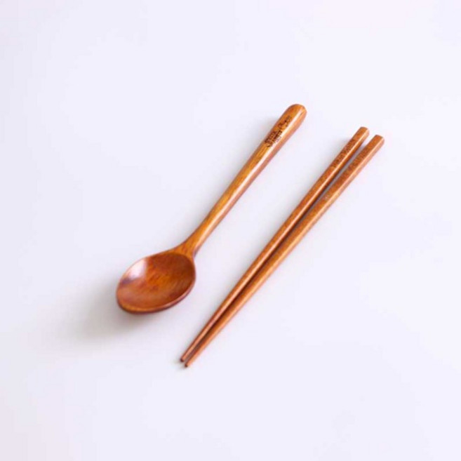 피터래빗 우드 성인수저세트 나무수저세트, 1개, 숟가락 젓가락세트
