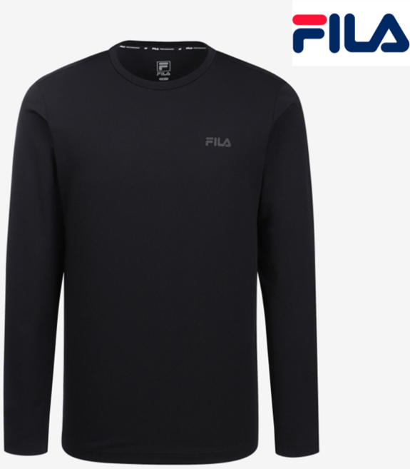 휠라성인 남성 퍼포먼스 잠재권축 기능성 긴팔티셔츠 FS2RLG1203M-BLK