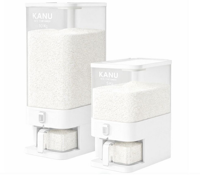 썸잇츠 원터치 계량쌀통, 화이트, 1개