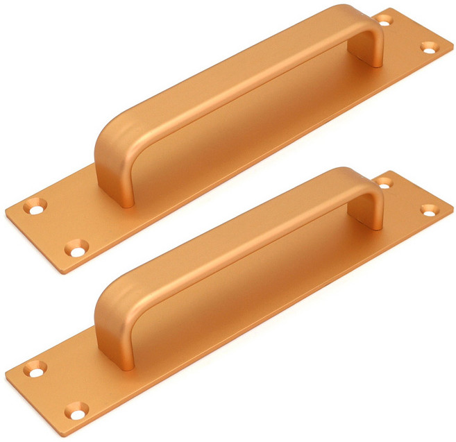 아이베란다 도어손잡이 알루미늄 핸들 전면 고정형 200mm, 골드, 2개