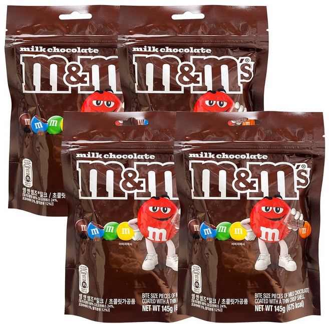 엠앤엠즈 초콜릿 밀크 145g x 4개 한국마즈