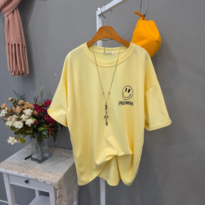 필링스마일 백라인 반팔티셔츠