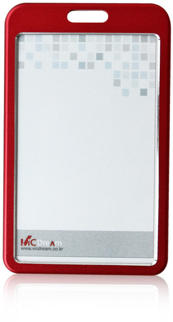 빅드림 6042 메탈 사원증 ID 목걸이 명찰 이름표 (세로) 레드 6개입 (끈 별도), 단품, 단품