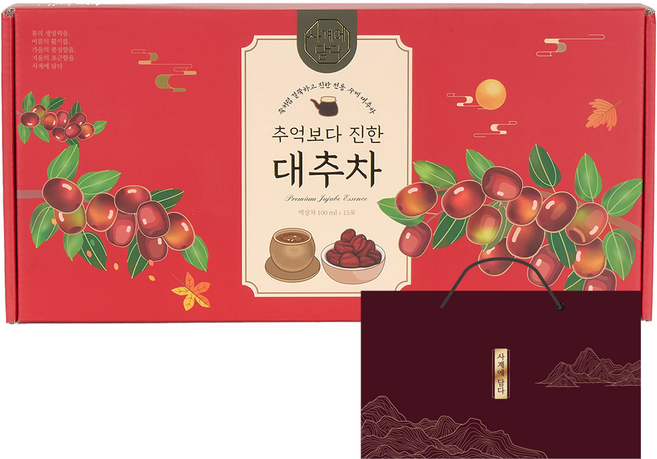 [25년 10월 수확] 사계에담다 경산대추로 만든 대추고 듬뿍 걸쭉한 대추차 진한 대추즙, 100ml, 15개입, 1박스
