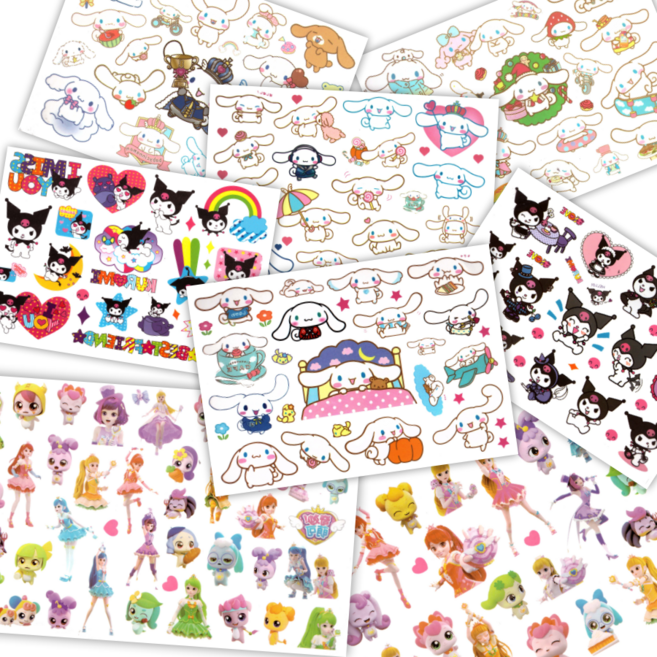 캐치티니핑 시나모롤 쿠로미 마이멜로디 222종 타투스티커, 1개