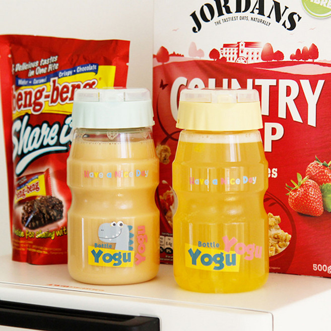 코멕스 요구요구 빨대 어린이 원터치 물병 어린이집 유치원 초등학생 유아 키즈 물통 소풍, 옐로우, 1개