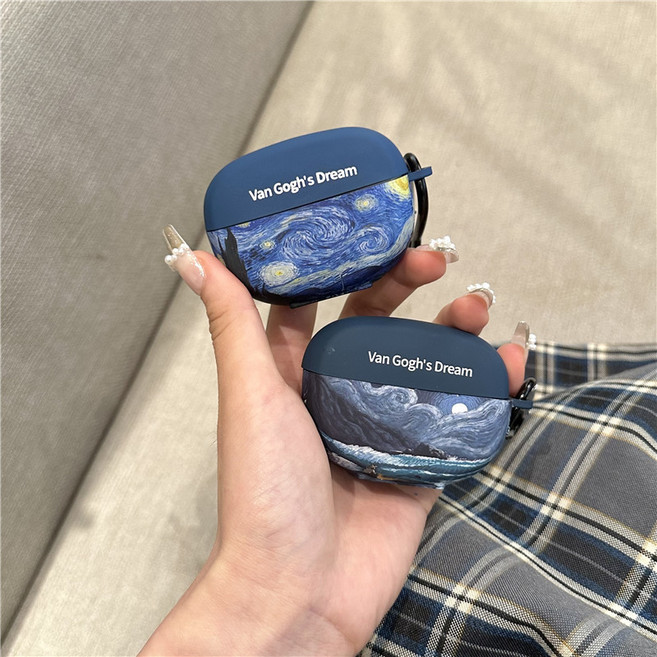 울트라 호환 오픈 이어버드 반고흐 케이스별이 빛나는 밤 파도, 1개, B_유화 파도, Bose Ultra 오픈형 이어폰