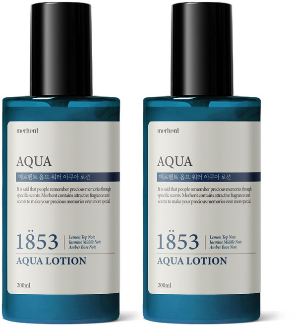 1+1 메르헨트 아쿠아 대용량 로션 에멀젼 200ml 남성 남자 에멀전 이멀젼 수분 크림 보습 진정, 2개