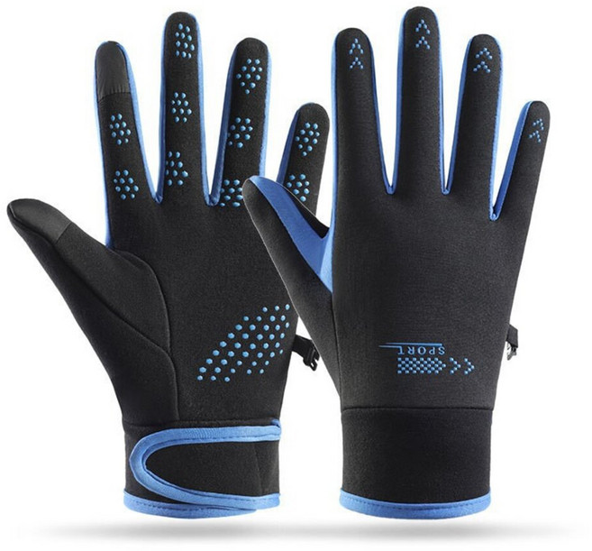 秋冬戶外防風手套 薄絨防潑水觸控騎行手套