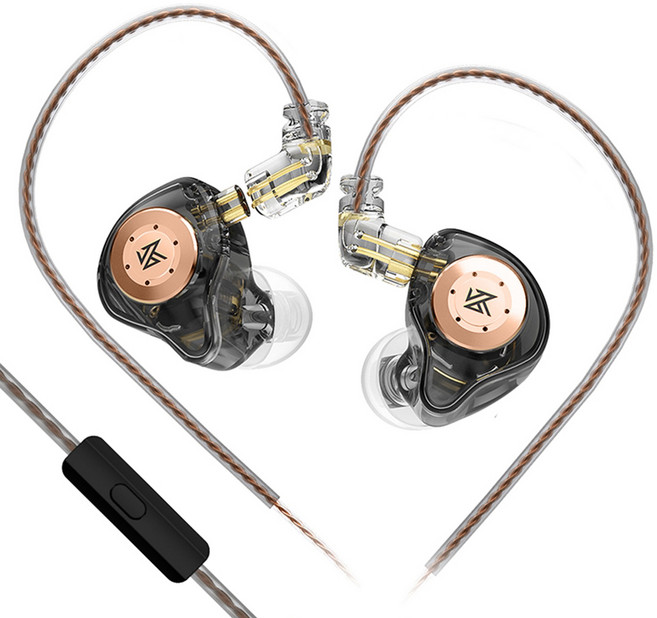 Keephifi KZ EDX Pro 게이밍 이어폰 IEM 이어 모니터에 1DD 유선 연결 10mm 다이내믹 드라이버 포함 베이스 사운드, 마이크, 블랙