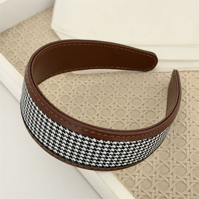 누아벨 여성 고급 트위드 하운드투스 헤어밴드 머리띠