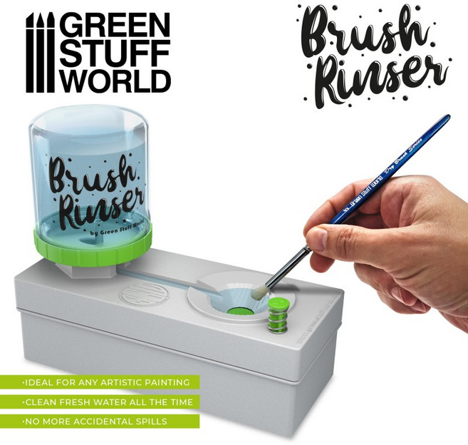 GSW 브러쉬 린서 수체화 자동 물통 Brush Rinser 붓 세척기 그린