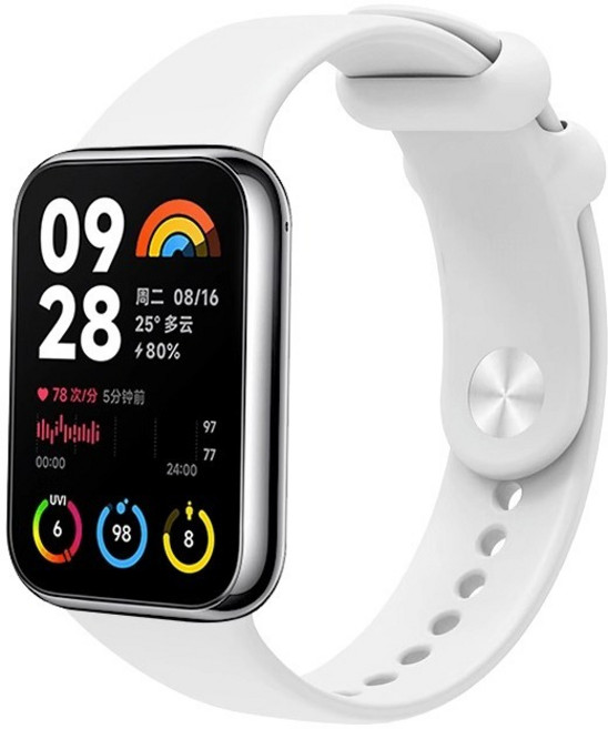 適用小米手環錶帶 5/6/7/8/9/10代通用矽膠錶帶, 靜息白,小米9pro/8pro/10pro通用, 1個