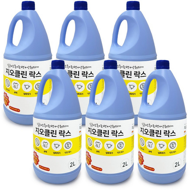 지오클린 살균 소독 락스, 2L, 6개