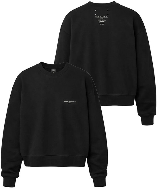 [놈브레] 미니멀 로고 맨투맨 [블랙]