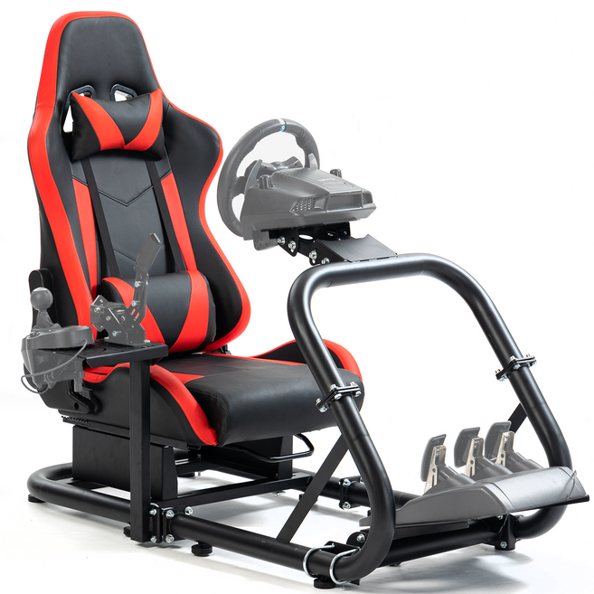 MARADA G29초강력 레이싱 시뮬레이터 코크핏 시트 호환: Thrustmaster/Logitech/Fanatec G920G923 T300RS 휠 페달 핸드브레이크 미포함, 1개