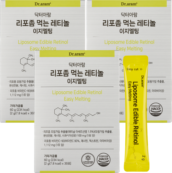 닥터아람 리포좀 먹는 레티놀 이지멜팅, 3개, 60g