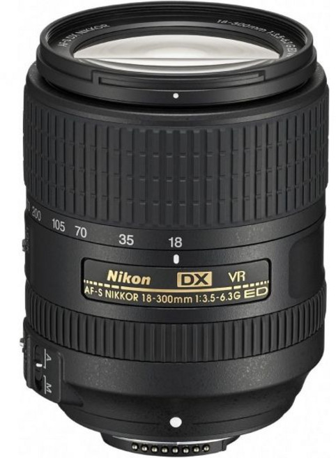 니콘 DSLR 카메라용 오토 포커스가 장착된 니콘 AF-S DX NIKKOR 18-300mm f3.5-6.3G ED 진동 감소 줌 렌즈, 1개