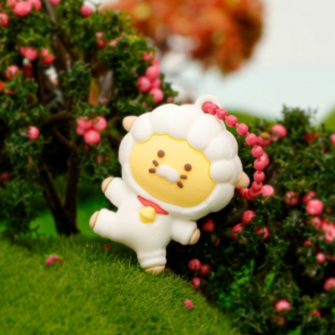 카카오 춘식이 피규어 폰 키링 양, 1개, 화이트
