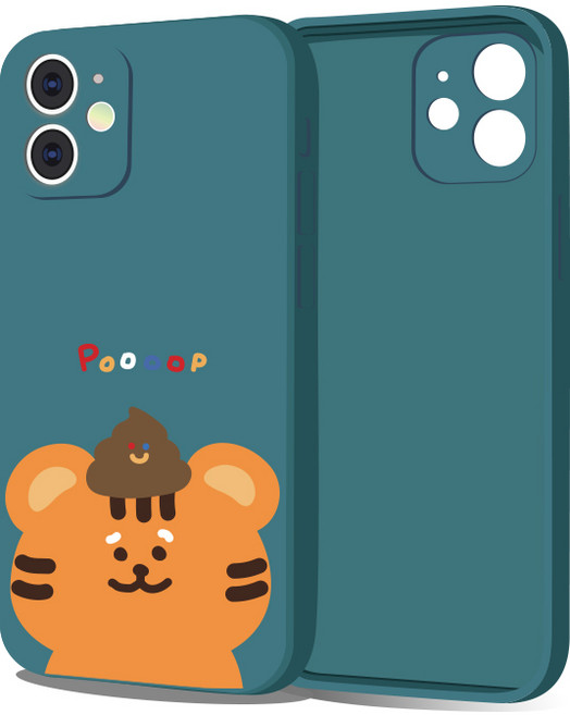 핫티몰 코믹한 뿌직 똥머리 호랑이 동물 캐릭터 프린팅 휴대폰 케이스