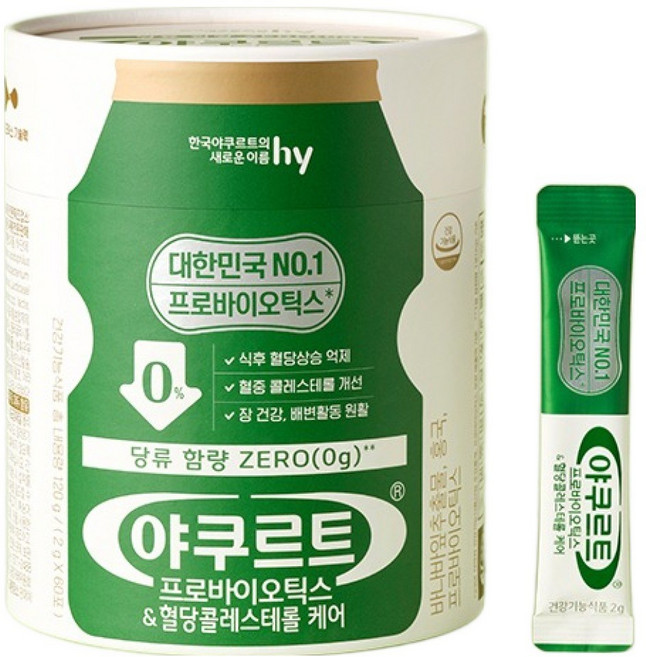 야쿨트 한국 프로바이오틱스 혈당콜레스테롤 케어 60p, 120g, 1개