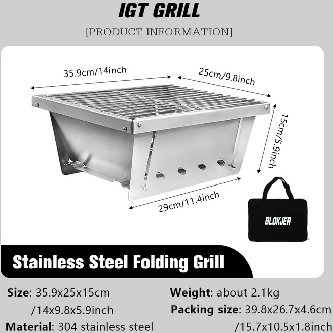 가정용 야외 휴대용 바베큐 스토브 캠핑 그릴에 대한 스테인레스 스틸 접이식, 01 WHITE