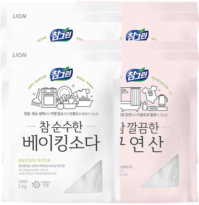 참그린 베이킹소다 2kg+구연산 1kg, 2세트