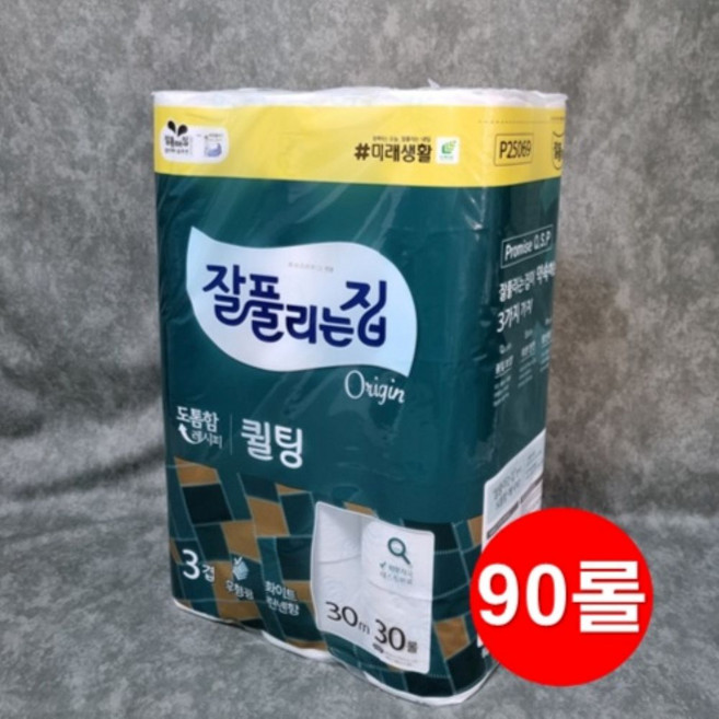 잘풀리는 집 퀄팅 롤화장지, 30m, 30개입, 3개