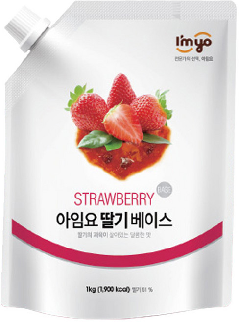 아임요 딸기 베이스 스무디용 잼, 1kg, 4개