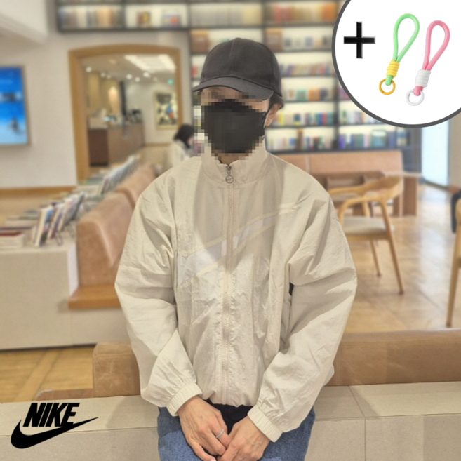 [국내매장 AS가능] 나이키 우먼스 스우시 에센셜 우븐 자켓 간절기 바람막이 자켓 베이지 사은품증정 DX5865_104