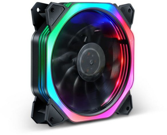 RGB 電競電腦風扇 12CM 散熱風扇, 五彩色, 1個