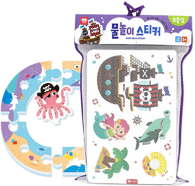 자석교구 자석놀이 목욕놀이스티커/보물섬, 1개