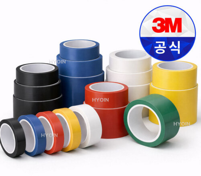 3M 764 라인테이프 / 40mmX33M 안전 노랑 빨강 초록 파랑 흰색 위험 체육관 선정리 바닥라인 경계선