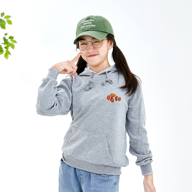 국내산 고급 특양면 후드 티셔츠 고급와펜 자수 행복한니모(아동/성인) 가족 교회 유치원 반티