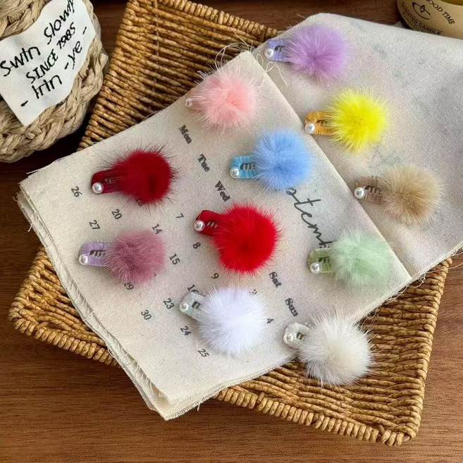 강아지 머리핀 똑딱핀 미간핀 미니 뽀글이 진주핀, 1개, #1 와인