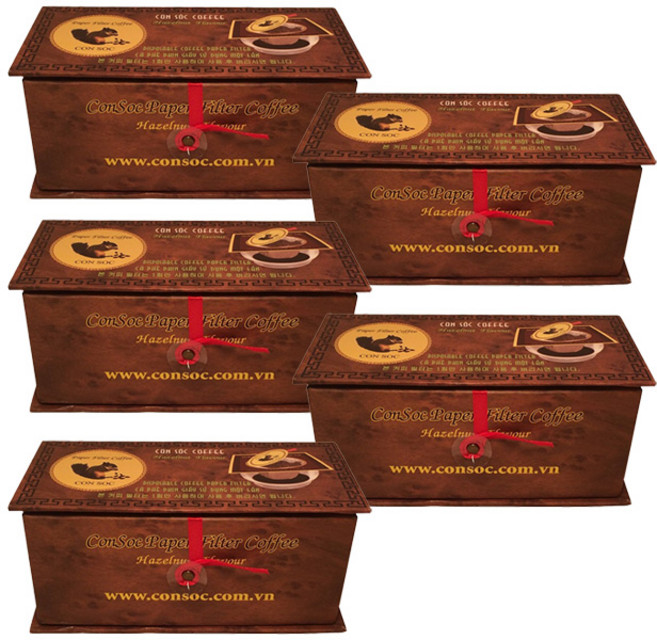 베트남 위즐커피 콘삭 루왁 다람쥐똥커피 아라비카 헤이즐넛 브라운패키지 드립백커피, 5박스, 10개입, 160g