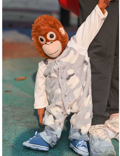 오랑우탄 인형옷 봉제 팔 애착인형 원숭이 옷입히기 인형미포함, 1개