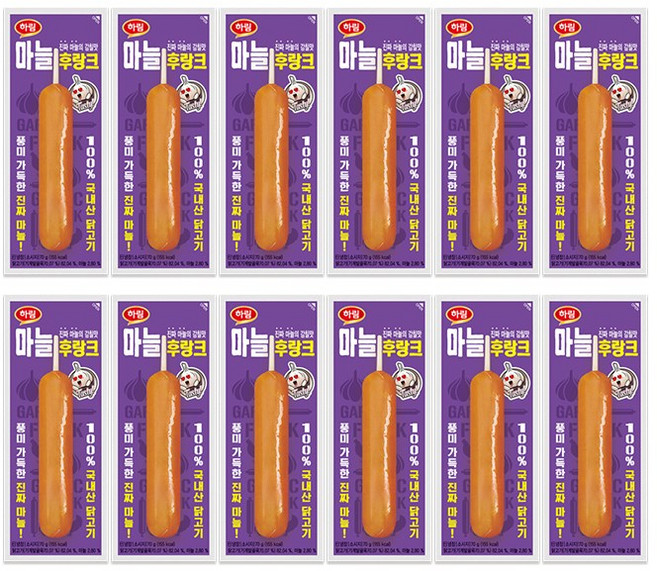 하림 마늘후랑크, 12개, 70g
