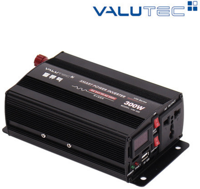 벨류텍 듀얼전압 겸용 12/24V겸용 검증된 고효율 95% 순수정현파 인버터 전차종 사용가능 인버터 차량용인버터, 1개