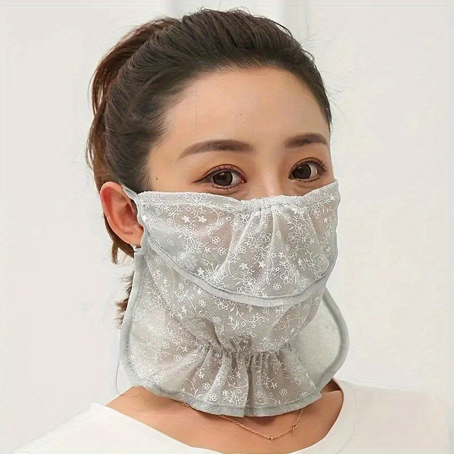 자외선 차단 레이스 플라워 매쉬 마스크