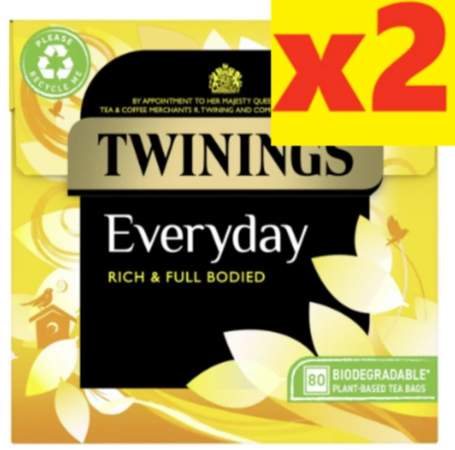 80개입 2팩 총160개 트와이닝 에브리데이 Twinings Everyday Teabags - 쿠팡