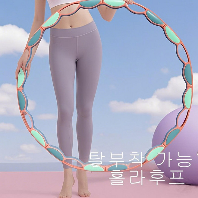 복나이트 뱃살지압 훌라우프 땀폭발 피트니스 전용 훌라후프효과 조절 가능 실내 다이어트 훌라우프 살지압 다이어트 훌라후프, 1개, 파우더 블루, 1450g