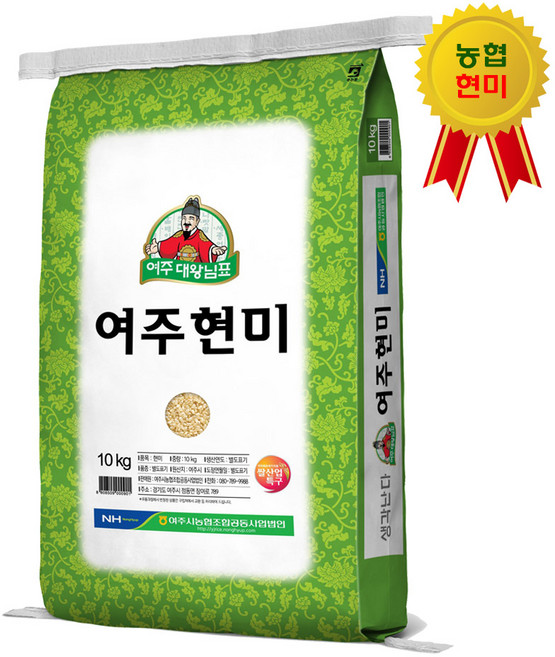 25년산 햅쌀 여주시농협 대왕님표 여주쌀 여주 현미, 10kg, 1개